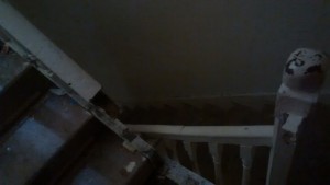 Dangerous stairs / broken handrail