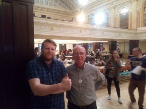 Cllr. Tynan with Adam McCarthy at Cork referendum count 